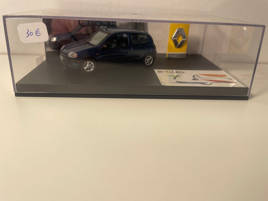 Renault Clio bleue - VITESSE (coffret boite rectangle avec boite en carton blanc)