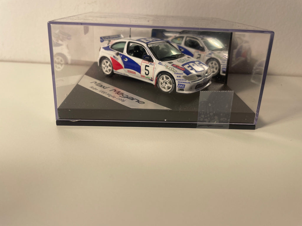 Renault Maxi Mégane Branco e Azul Número 5 - Rally 1000 Miglia de 1996 - Vitesse (Caixa Quadrada)