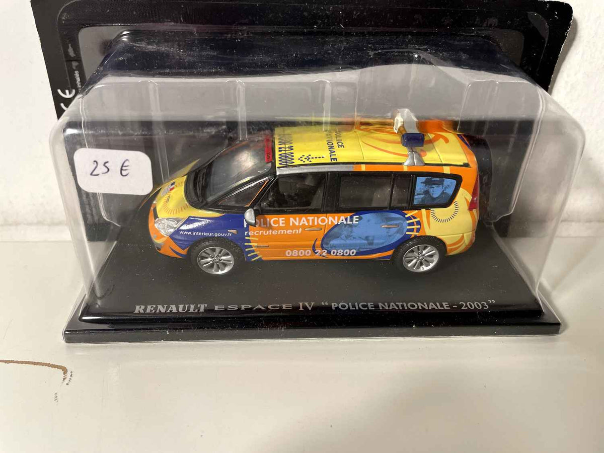 Renault Espace 4 jaune, orange et bleue de 2003 - Police Nationale recrutement