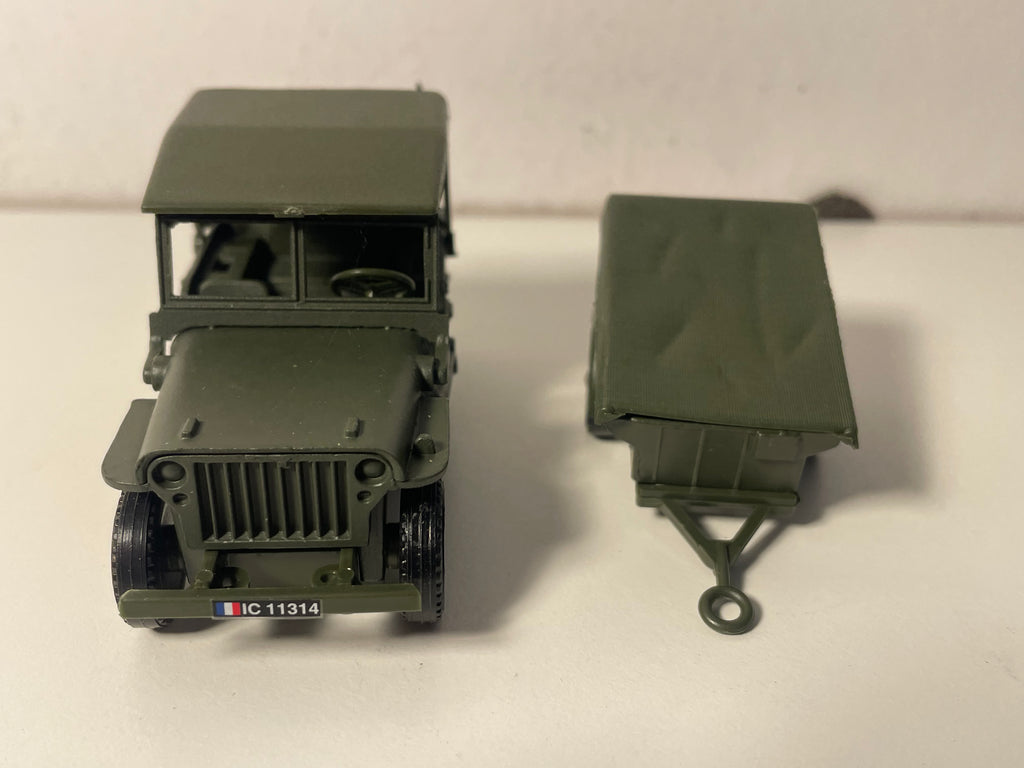 Jeep Willys militaire et sa remorque - Solido (fabrication ?) - boite N°CK4691