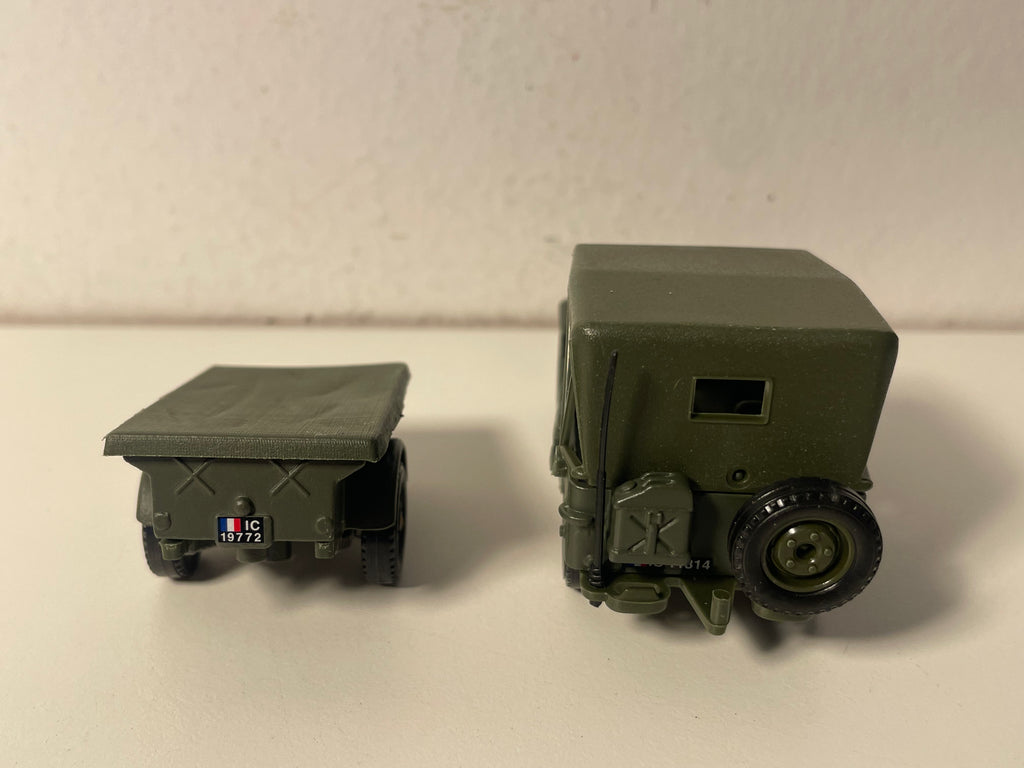 Jeep Willys militaire et sa remorque - Solido (fabrication ?) - boite N°CK4691