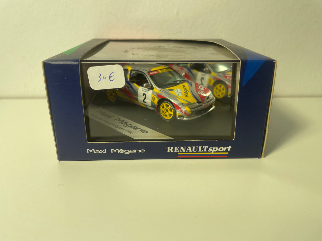 Renault Maxi Mégane cinza, amarelo e vermelho número 2 - rally das Hautes-Fagnes - VITESSE (caixa)