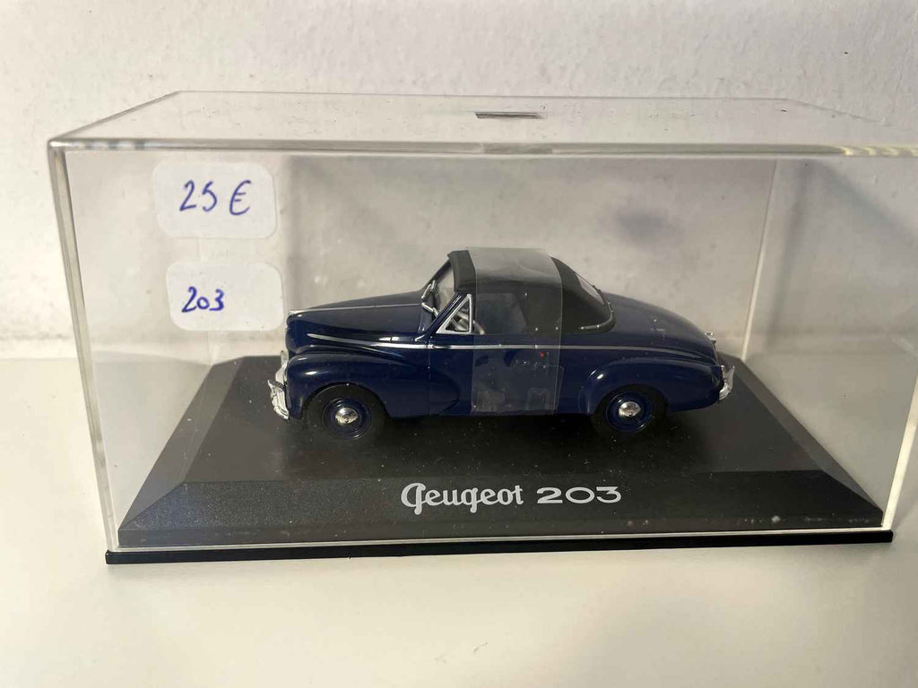 Peugeot 203 descapotável azul (excecionais carros miniatura)