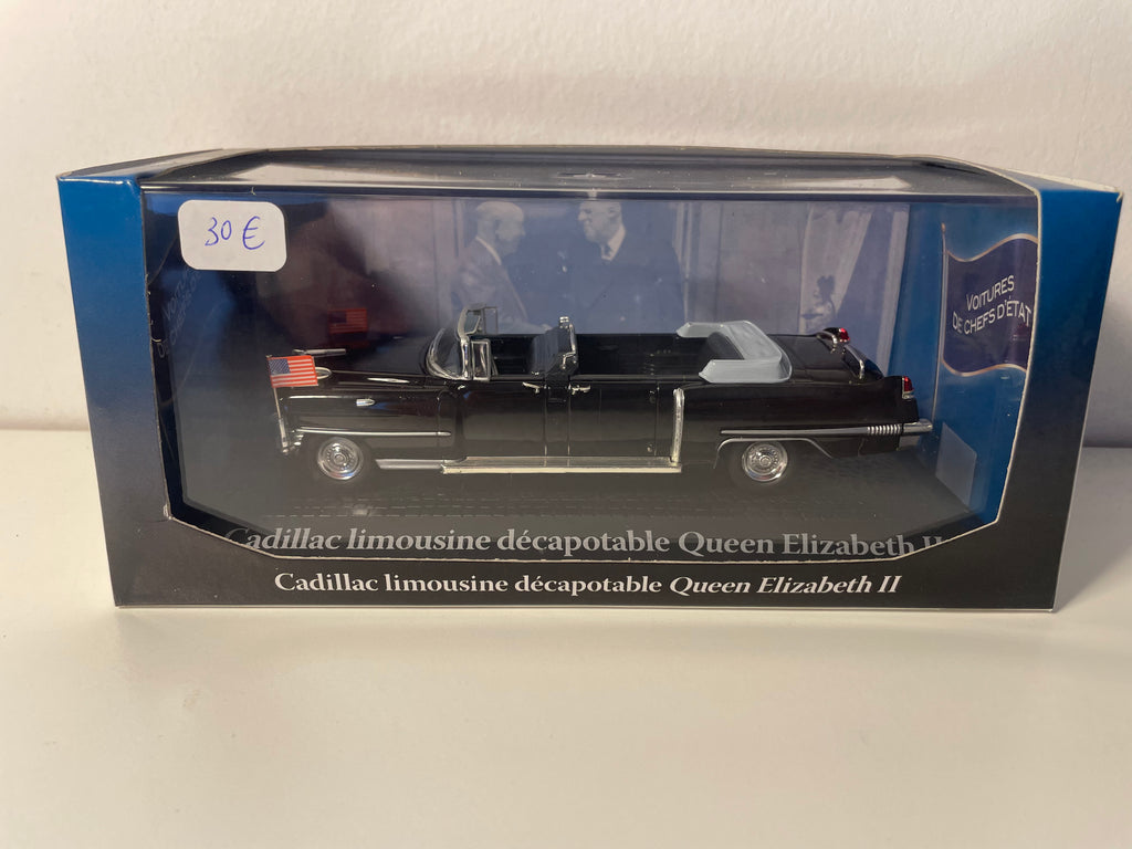 Limusina Cadillac descapotable negra Reina Isabel 2 (colección de coches de jefes de estado) - viaje a París de Dwight D. Eisenhower en 1959
