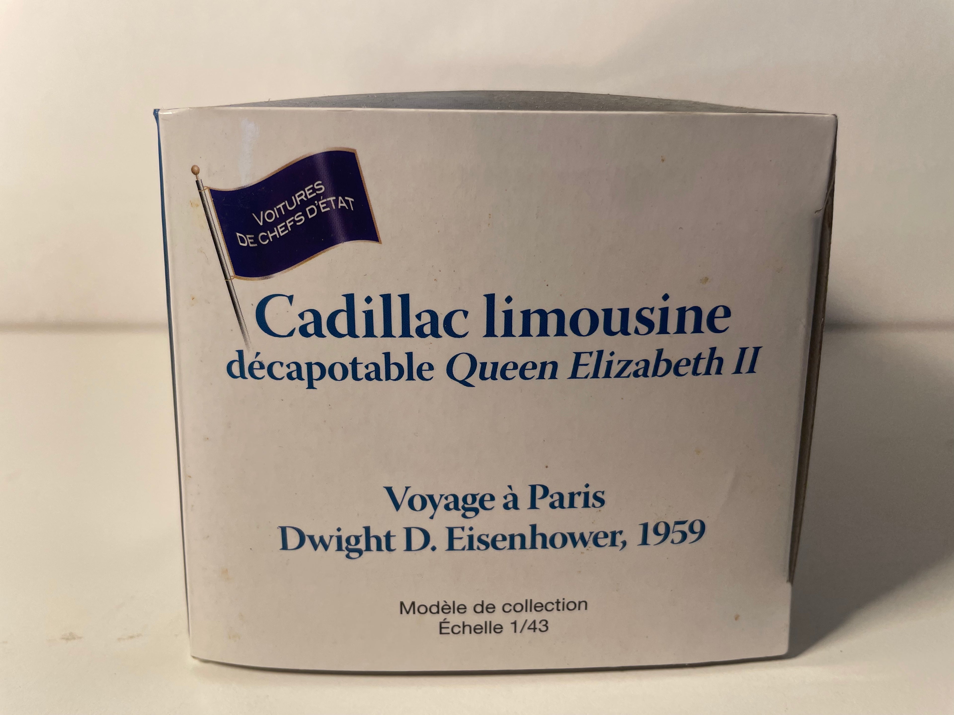 Limusina Cadillac descapotable negra Reina Isabel 2 (colección de coches de jefes de estado) - viaje a París de Dwight D. Eisenhower en 1959