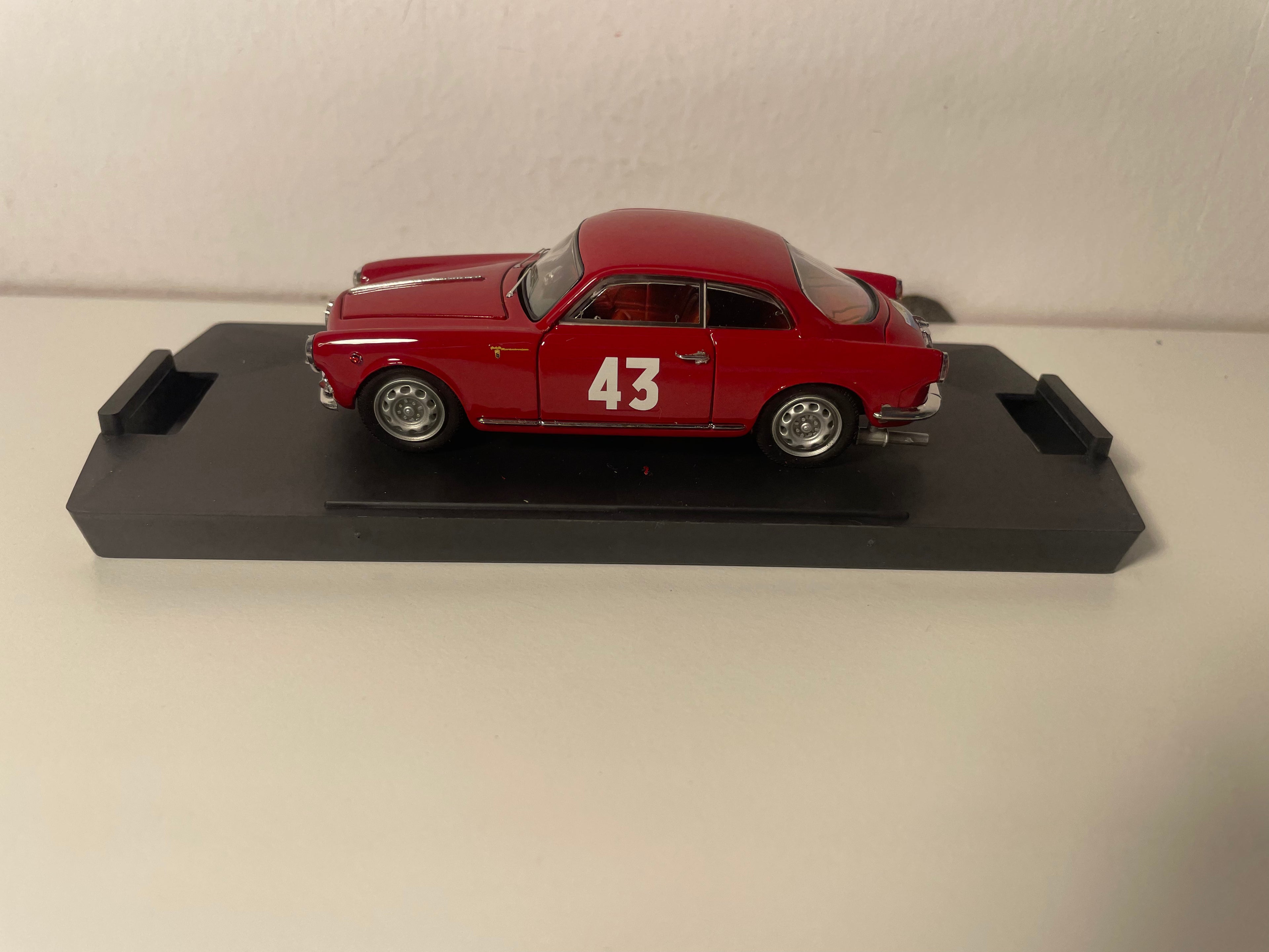 Alfa Romeo Giulietta Sprint Veloce Red Number 43 - Tour de France 1956 - Brand BANG (Italian Manufacturing)