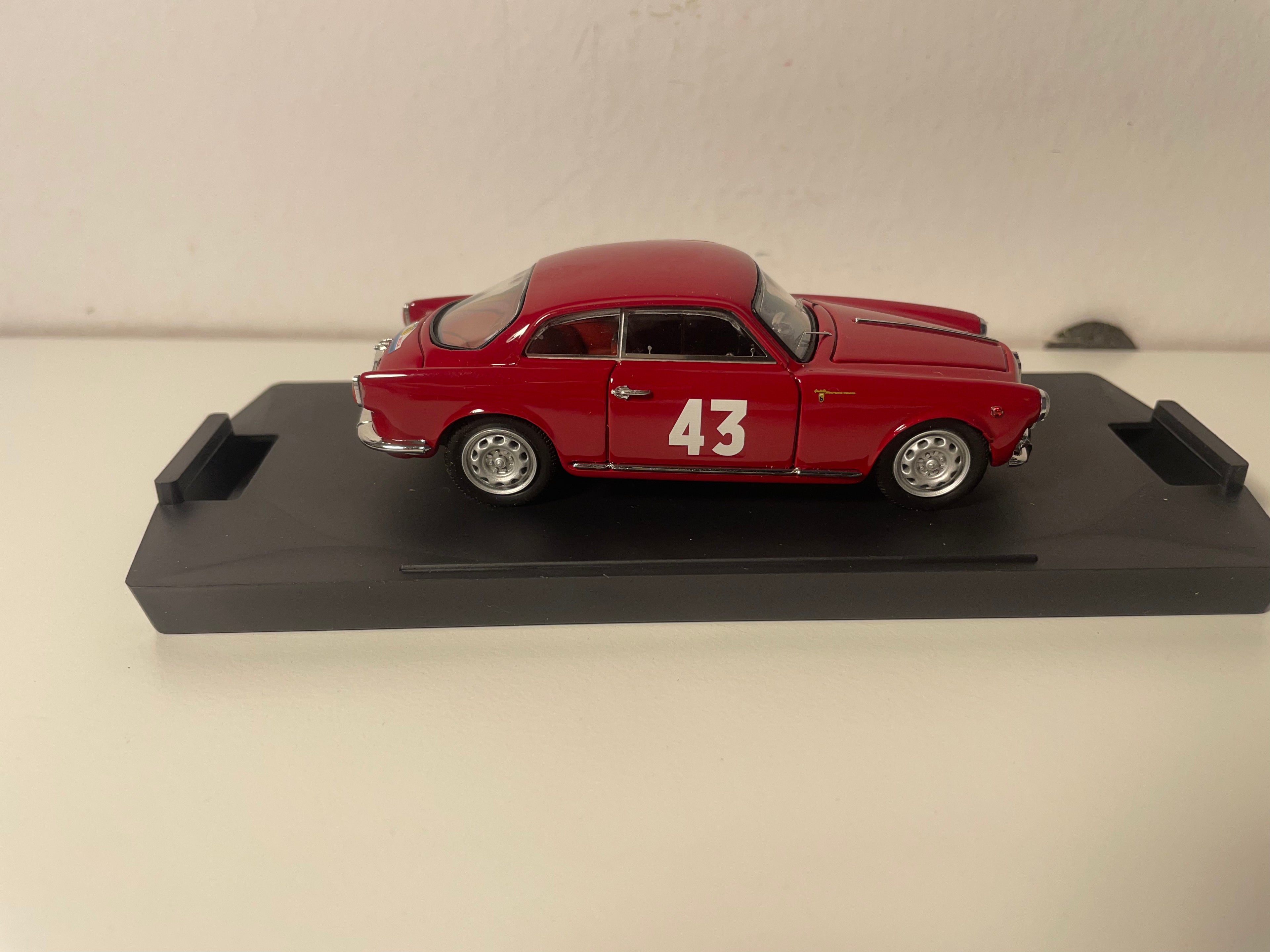 Alfa Romeo Giulietta Sprint Veloce Red Number 43 - Tour de France 1956 - Brand BANG (Italian Manufacturing)