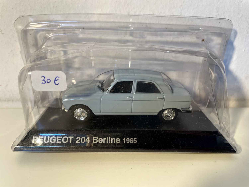 Peugeot 204 berline bleue grisée de 1965 (sous blister)