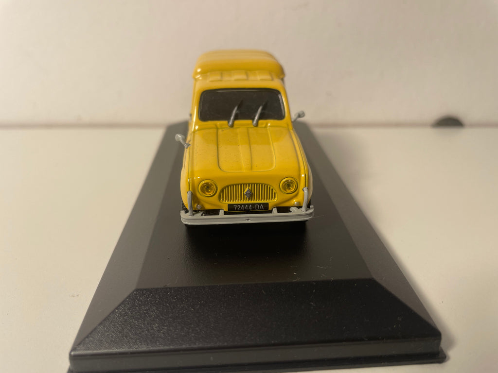 Renault 4L fourgonnette jaune de 1962 - La Poste - PTT (boite en plexi)