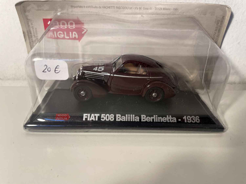 Fiat 508 Balilla Berlinetta bordeaux Nummer 45 vun 1936 - 1000 Miglia