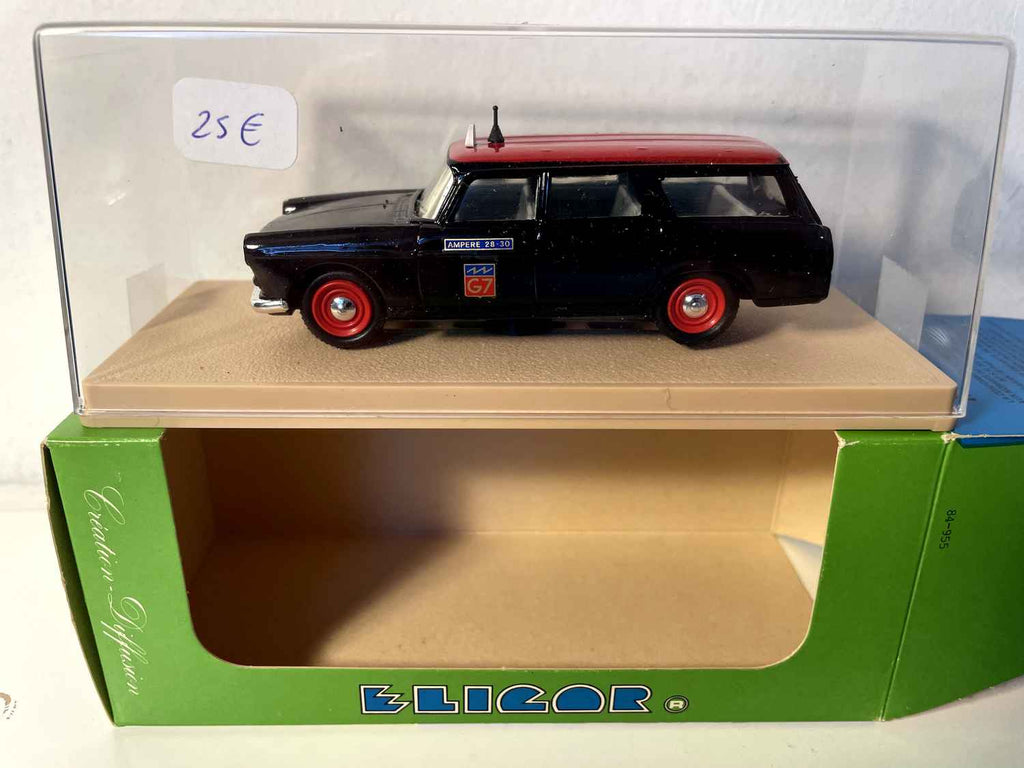 Peugeot 404 station wagon nera e rossa del 1964 TAXI (Eligor)