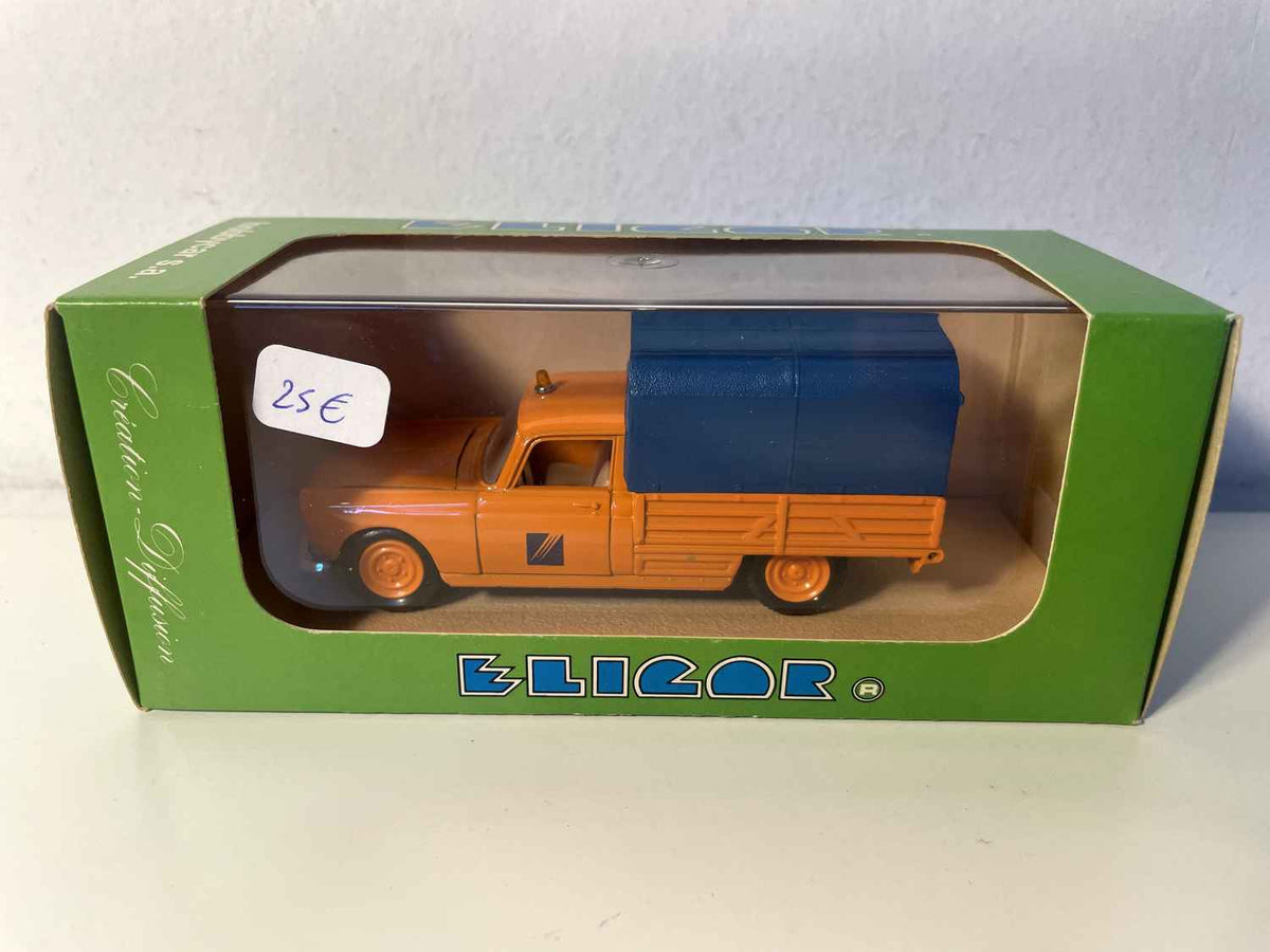 Peugeot 404 bâché orange et bleue (services d'autoroute) (Eligor)
