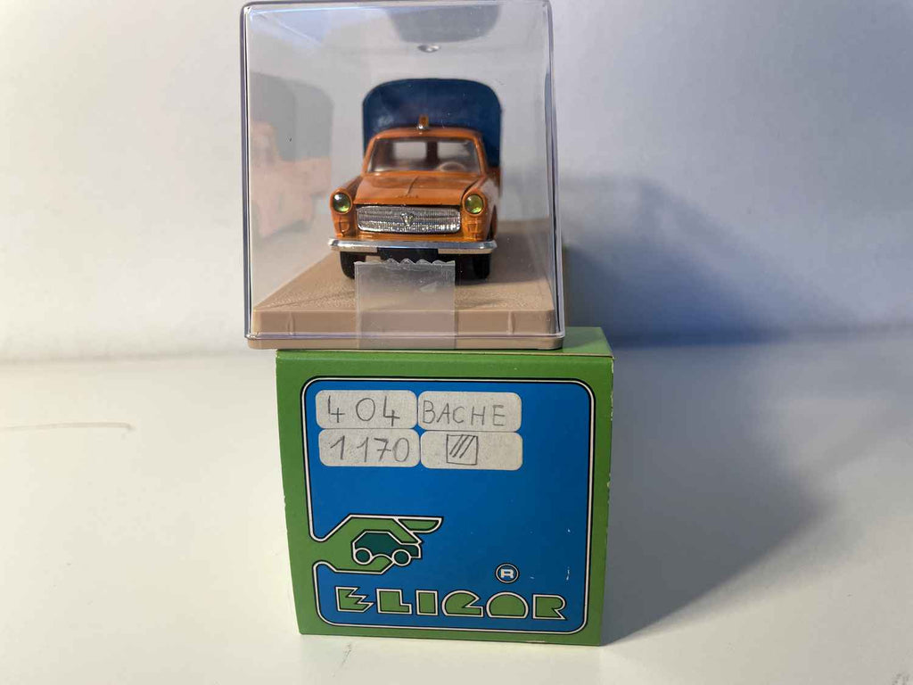 Peugeot 404 bâché orange et bleue (services d'autoroute) (Eligor)