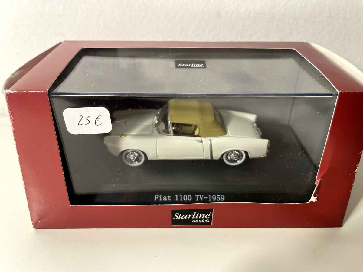Fiat 1100 TV biała i brązowy dach z 1959 roku - kolekcja modeli Starline