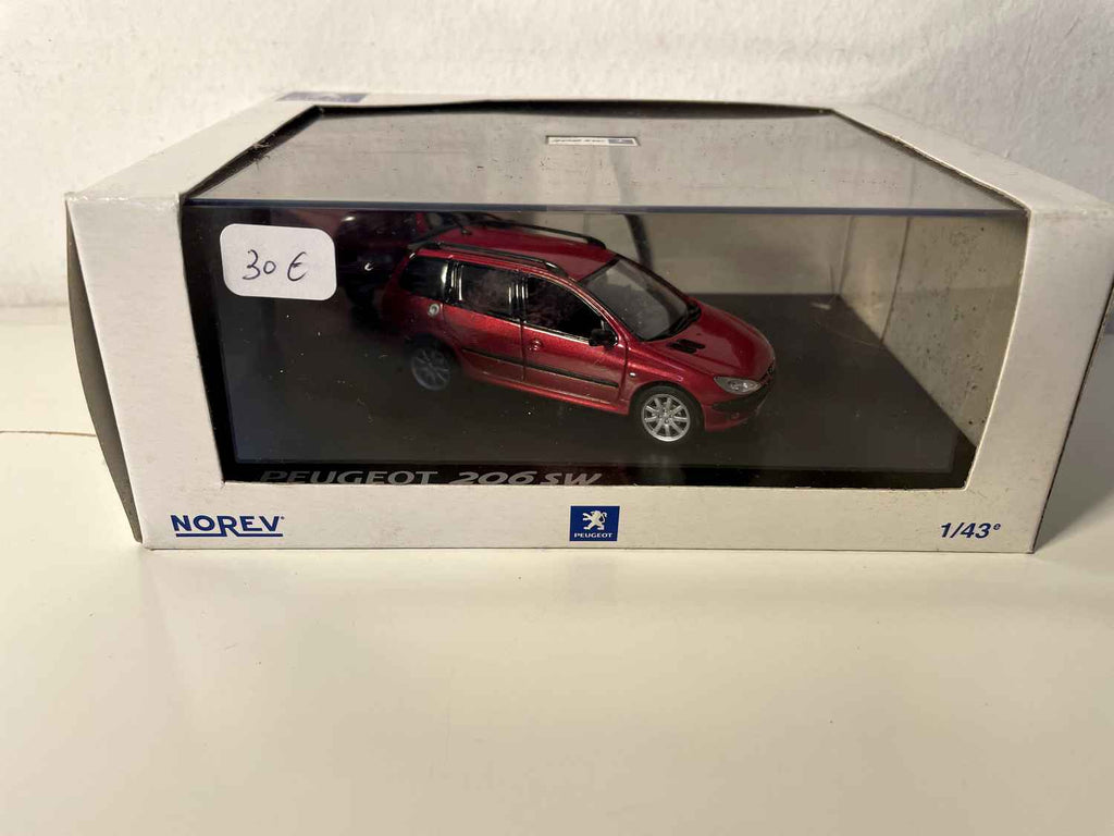 Peugeot 206 sw rouge foncé/bordeaux (coffret boite rectangle) Norev