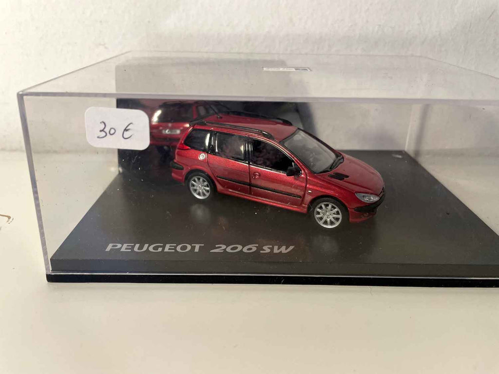 Peugeot 206 sw rouge foncé/bordeaux (coffret boite rectangle) Norev