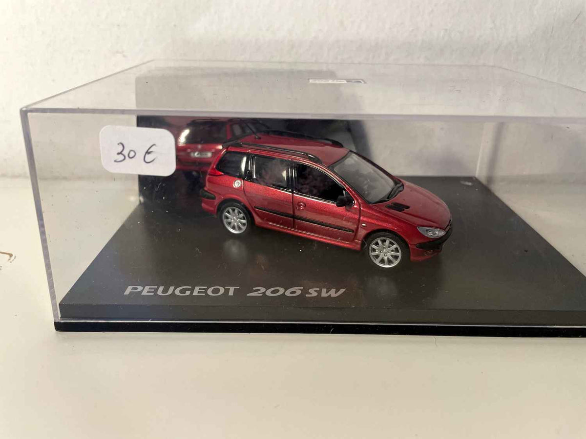 Peugeot 206 sw rouge foncé/bordeaux (coffret boite rectangle) Norev