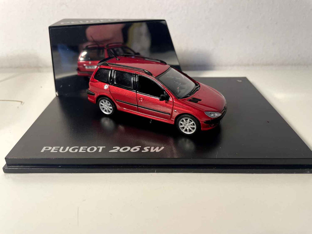 Peugeot 206 sw rouge foncé/bordeaux (coffret boite rectangle) Norev
