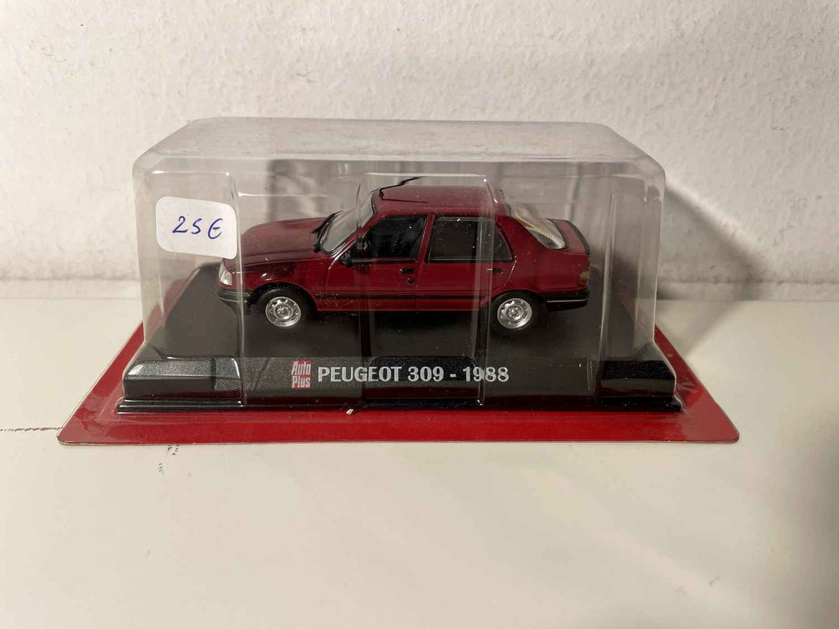 Peugeot 309 donkelrout/bordeauxrout vun 1988 (Blister) AUTO-PLUS