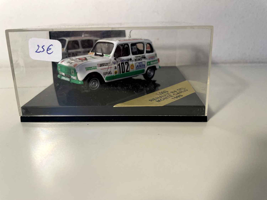 Renault 4L R4 GTL biała numer 102 rajd Monte Carlo z 1993 roku - w skali Referencja L093