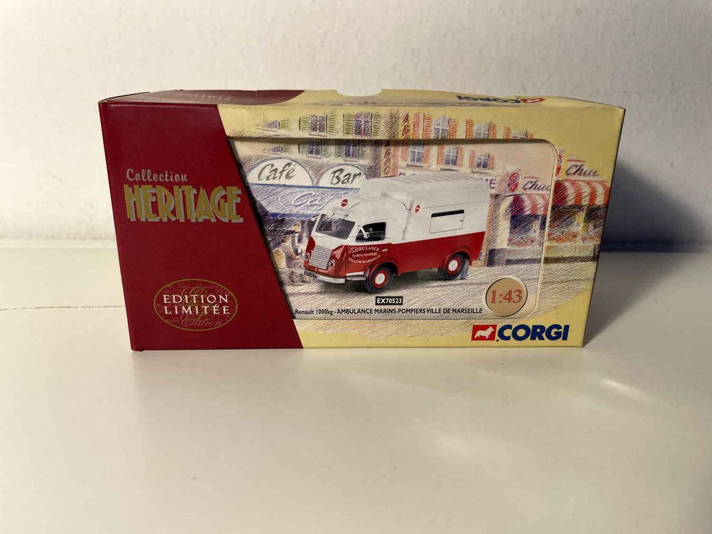 Renault 1000 Kg biały i czerwony KARETKA marynarzy-strażaków w Marsylii - CORGI nr EX70523