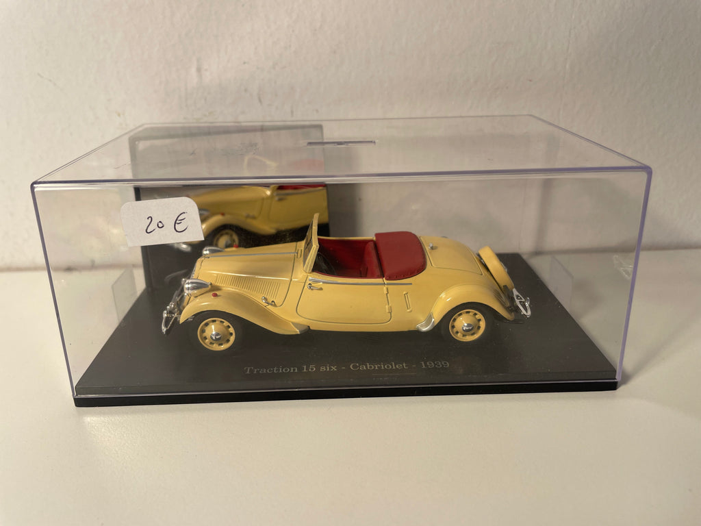 Citroën Traction 15 six cabriolet marrone arancione del 1939 (confezione in plexiglass)