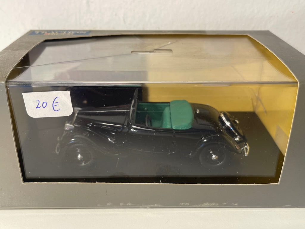 Cabriolet negro Citroën Traction 7B de 1934 (caja de plexiglás)