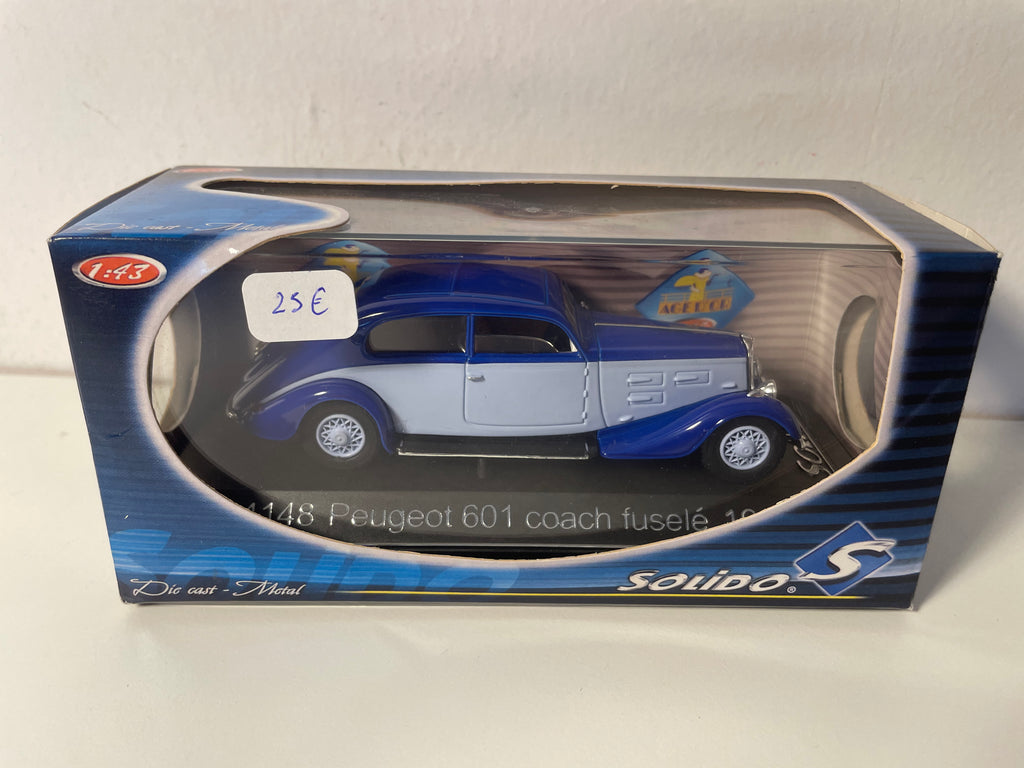 Peugeot 601 coach fuselé bleu et bleu de 1934 (Solido référence 4148)