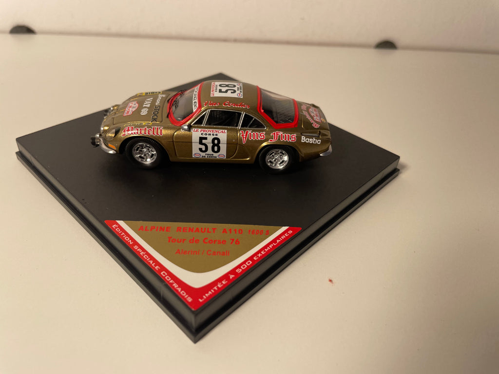 Renault Alpine A110 braun Nummer 58 - Tour de Corse 1976 - TROPHEU Referenz COF 15 (limitierte Auflage)