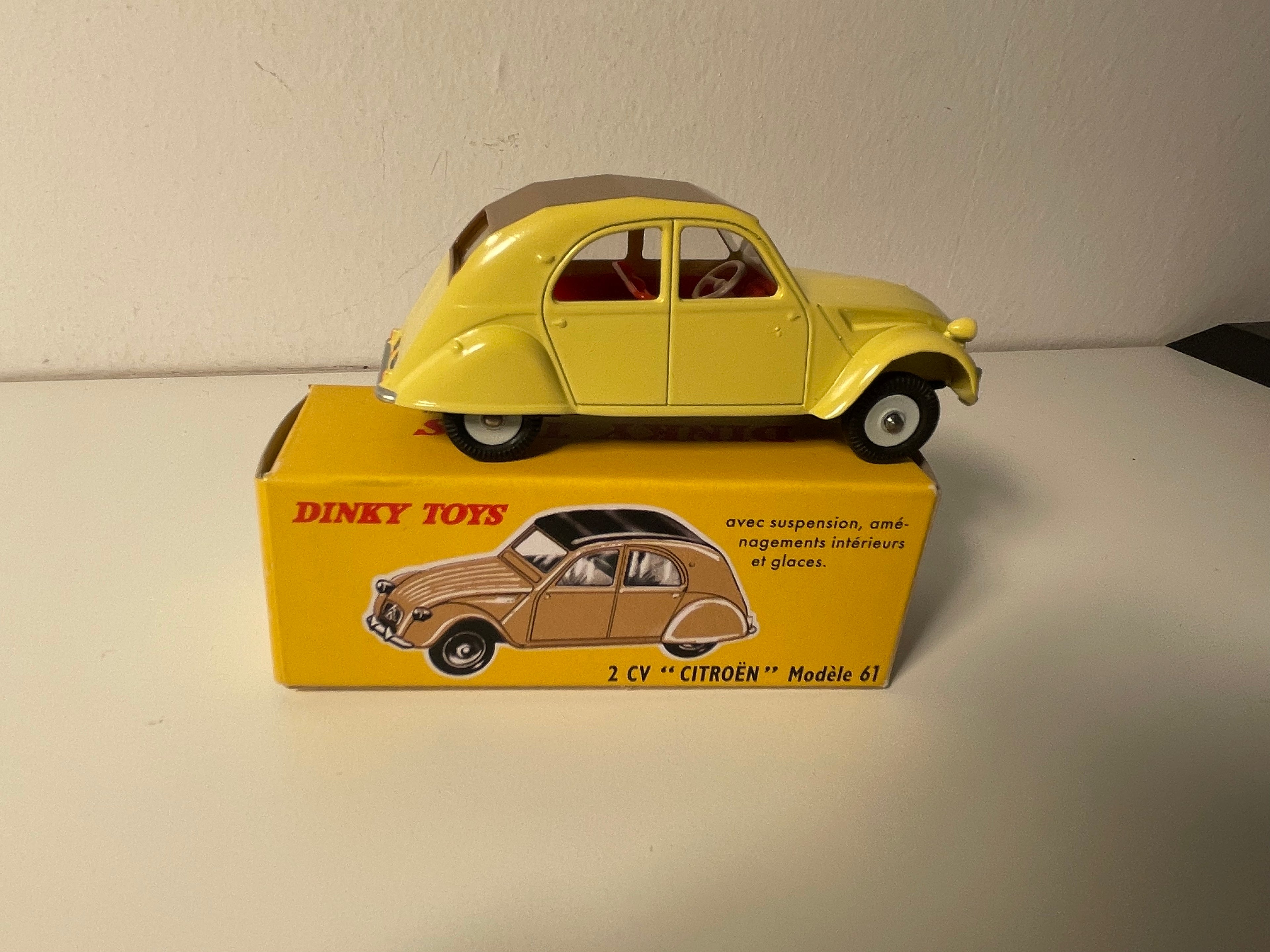 Citroën 2 CV giel a brune Dack (Modell 61) - Dinky-Toys (Editioun Atlas) - N°558