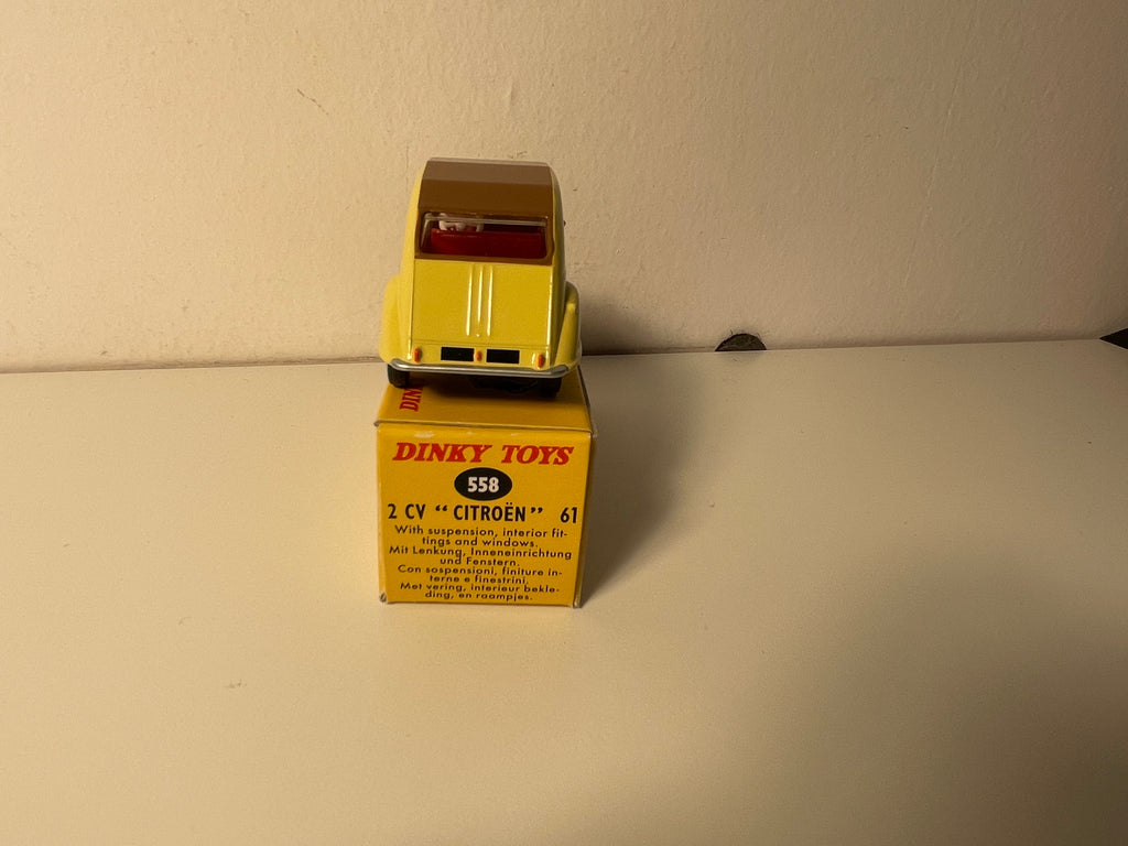Citroën 2 CV jaune et toit marron (modèle 61) - Dinky-Toys (Edition Atlas) - N°558