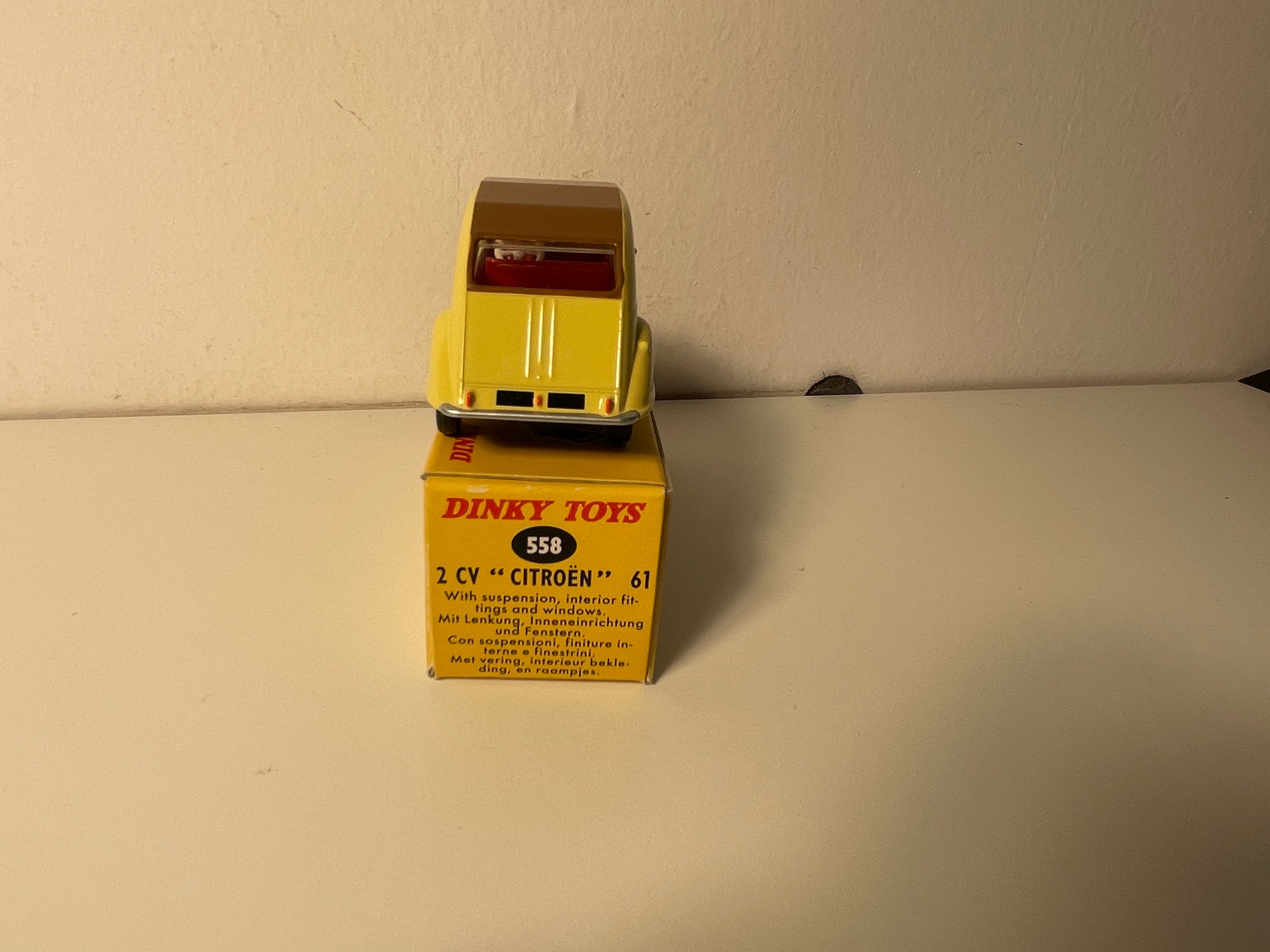 Citroën 2 CV giel a brune Dack (Modell 61) - Dinky-Toys (Editioun Atlas) - N°558