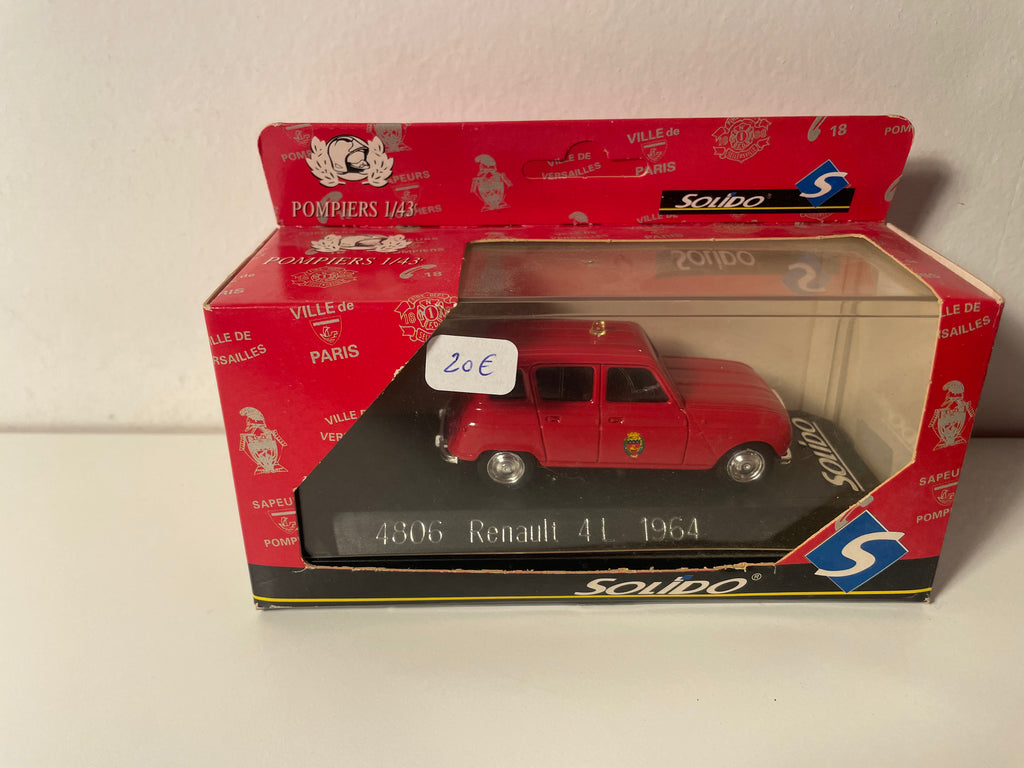 Renault 4L rouge de 1964 POMPIERS - Solido référence 4806