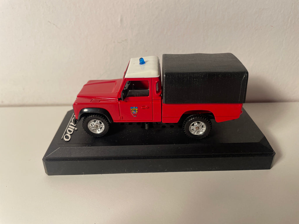 Land Rover Rote Plane und Schwarze Abdeckung - FEUERWEHR - Solido Referenz 4815