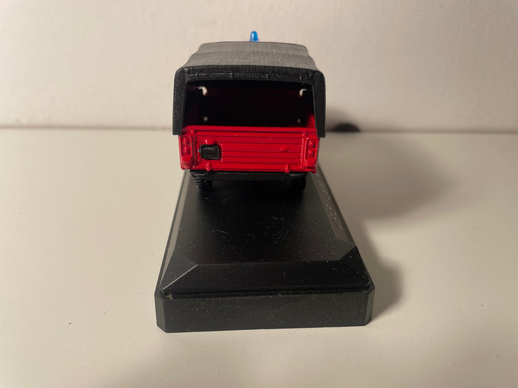 Land Rover Rote Plane und Schwarze Abdeckung - FEUERWEHR - Solido Referenz 4815