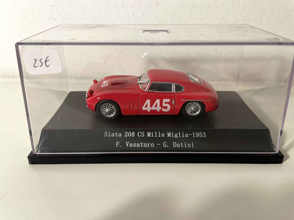 Siata 208 CS czerwony numer 445 - Mille Miglia z 1953 roku (kolekcja Starline Models)