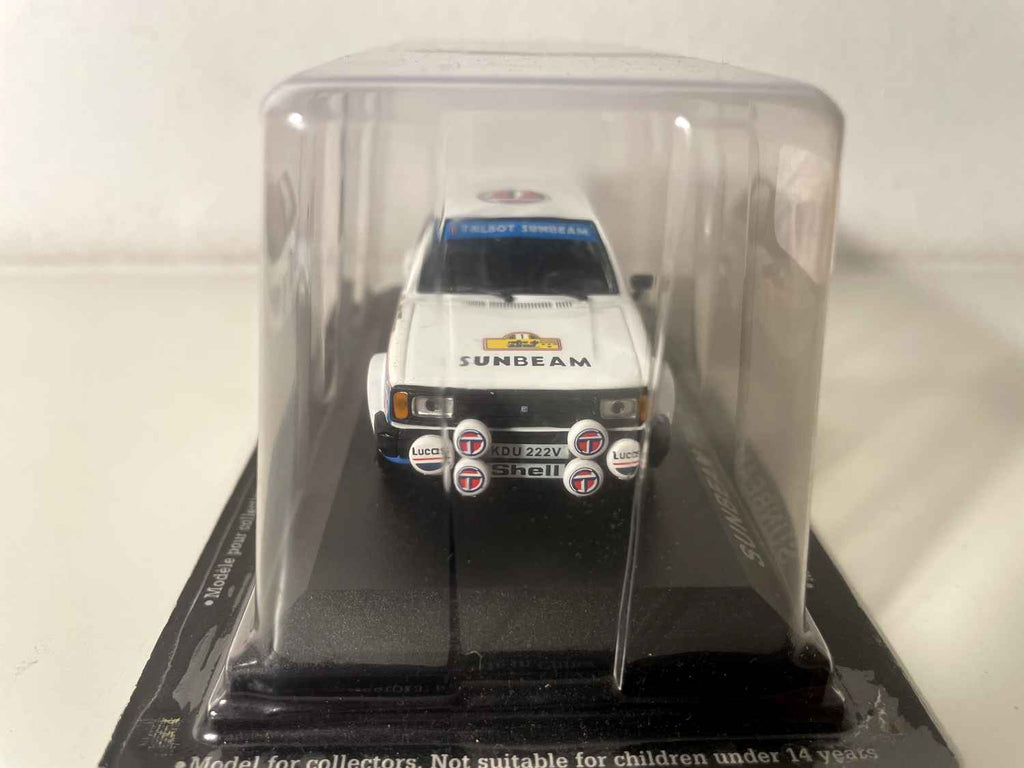 Sunbeam Talbot Lotus biały i niebieski numer 1 - rajd Brazylii 1981