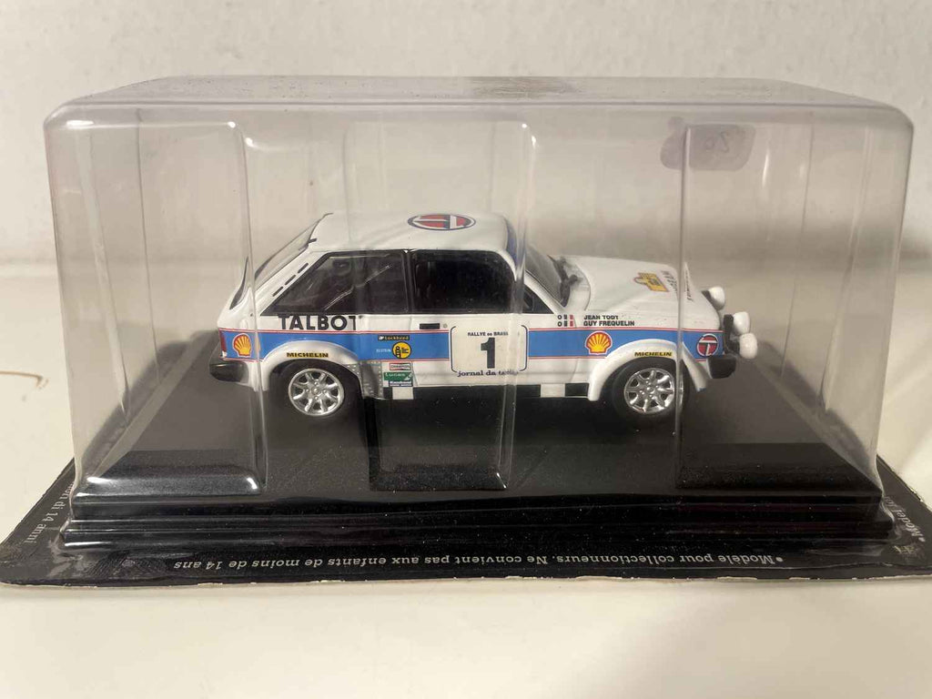 Sunbeam Talbot Lotus biały i niebieski numer 1 - rajd Brazylii 1981
