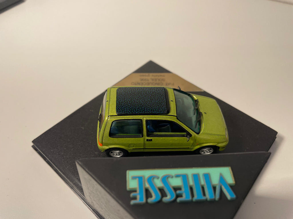 Fiat Cinquecento Soleil verte de 1996 - VITESSE référence V095C (boite carrée)