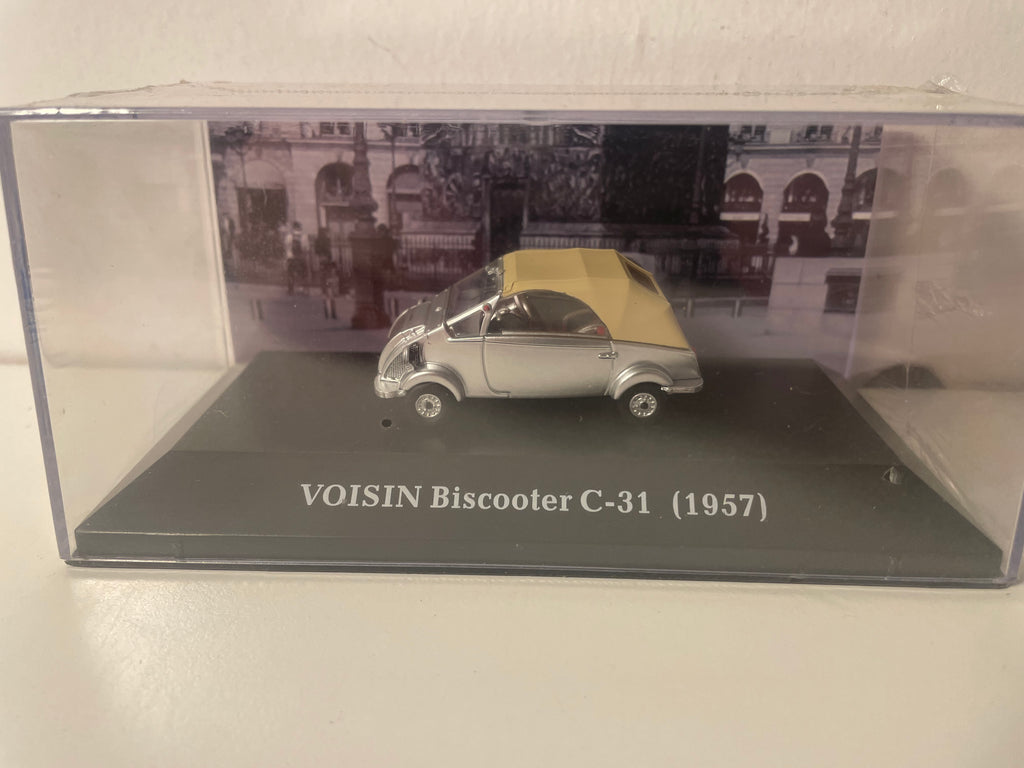Microcarro Vintage Voisin Biscooter C-31 Cinza de 1957 - Marca Francesa