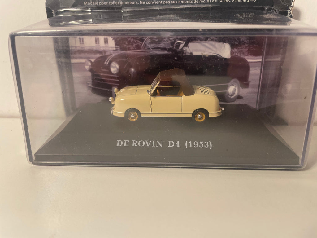 Vintage Microauto De Rovin D4 Beige en Bruine Cabriolet van 1953 - Franse Auto