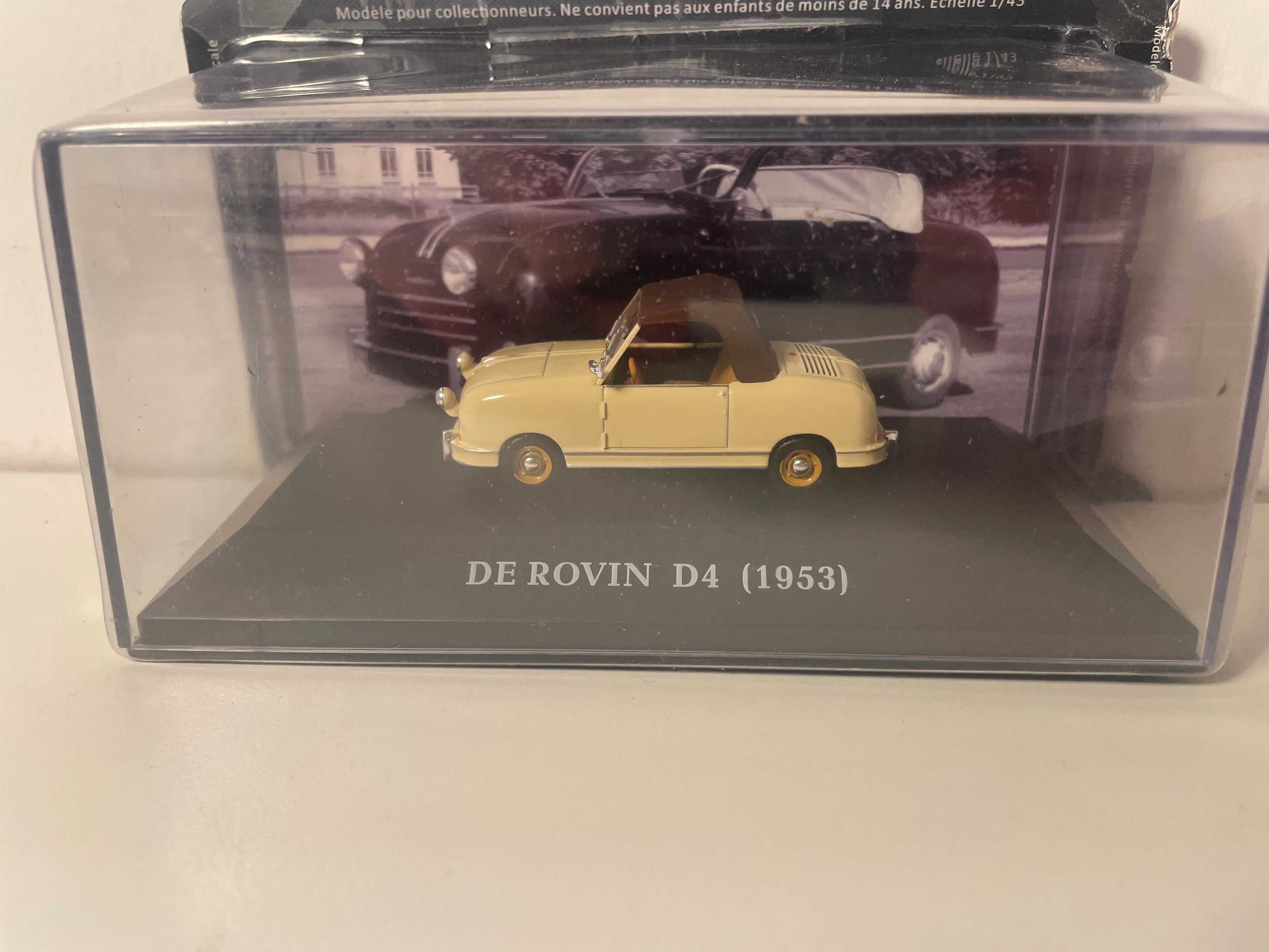 Vintage Microauto De Rovin D4 Beige en Bruine Cabriolet van 1953 - Franse Auto