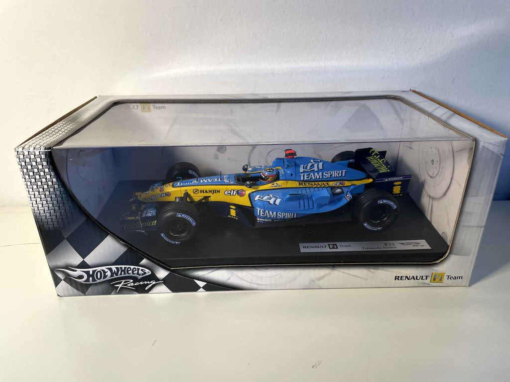Renault R25 F1 Team azul e amarelo com o número 5 (Fórmula 1) - Fernando Alonso (escala 1/18)