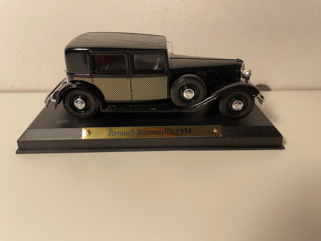 Renault Réinastella Black with Black and Green Checkers on the Doors from 1934 (Exceptional Cars Collection)