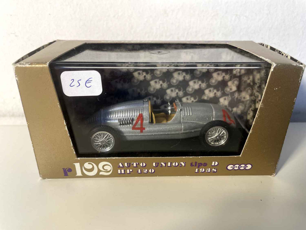 Auto Union tipo D HP 420 de 19387, gris número 4 - coche de carreras (Brumm R109)