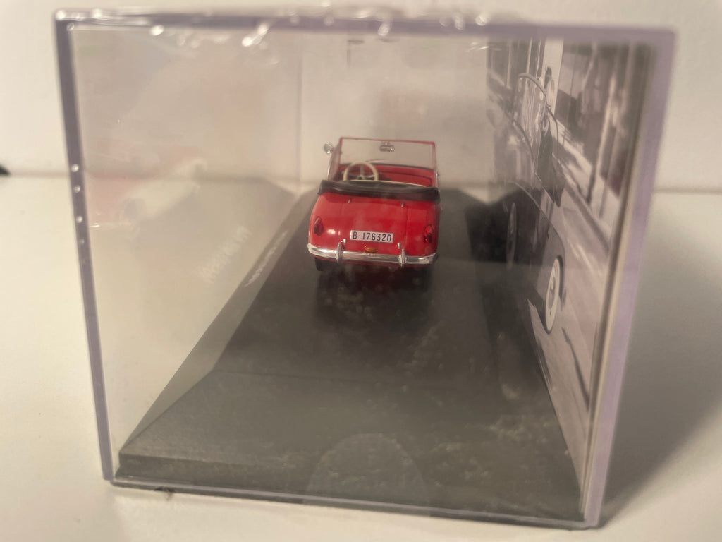 Micro voiture d'antan PTV 250 rouge et beige pâle de 1959 - voiture espagnole