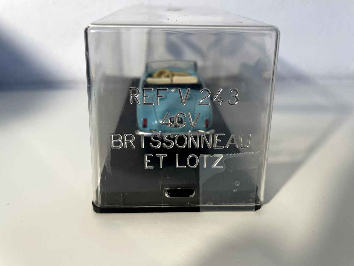 Renault 4 CV convertible light blue Brissonneau et Lotz (Exceptional miniature cars ref. V 243)