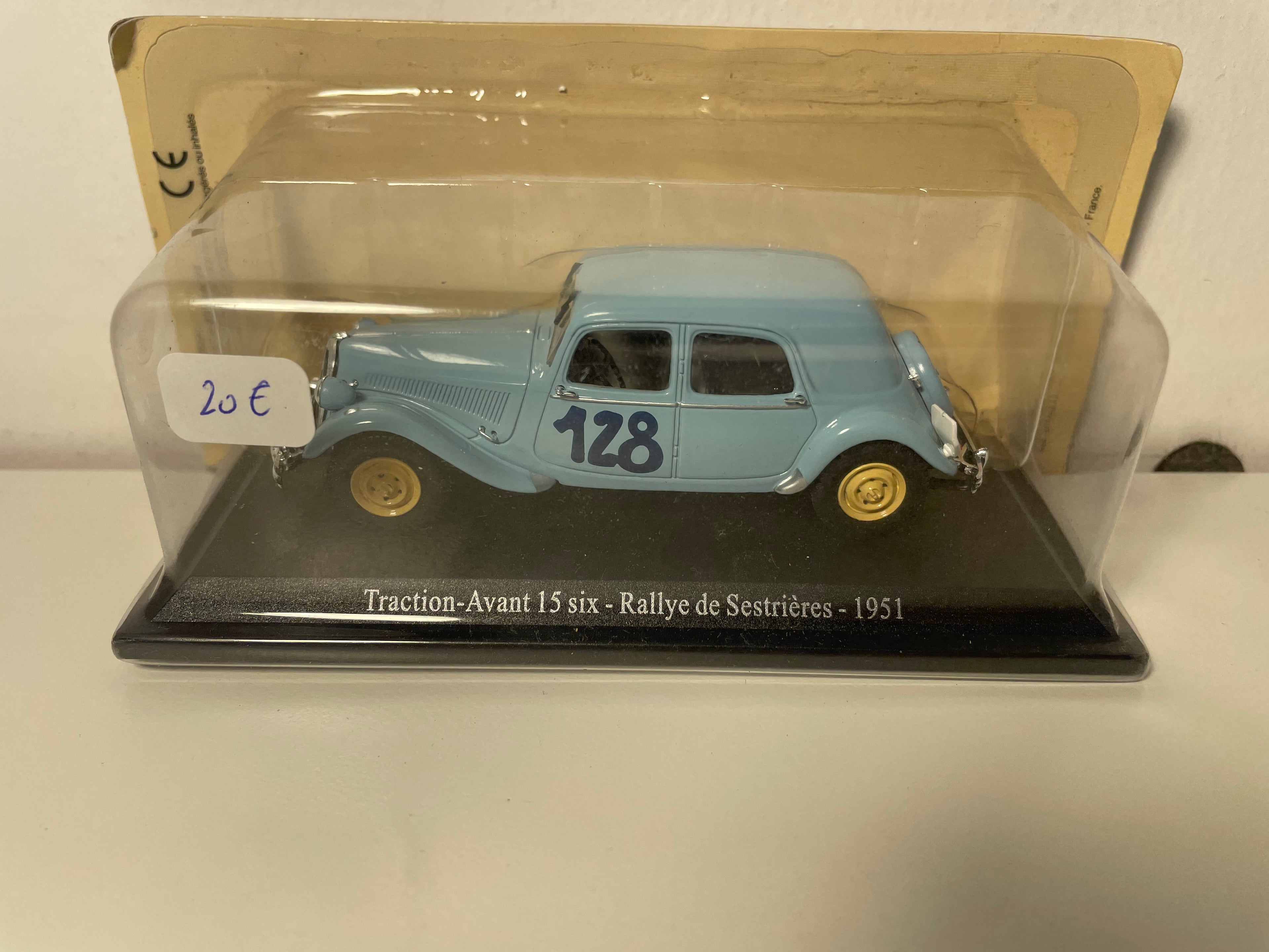 Citroën traction-avant 15 six blu numero 128 del 1951 - rallye des Sestrières
