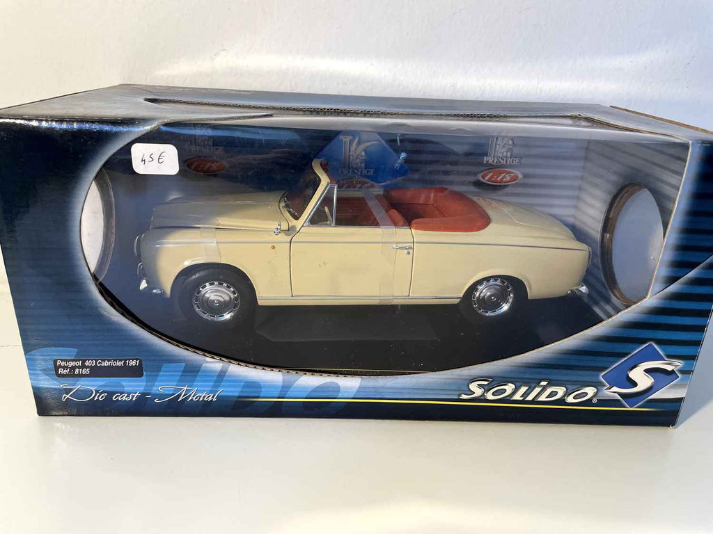Peugeot 403 cabriolet marron clair de 1961 (Solido référence 8165) - Echelle 1/18ème