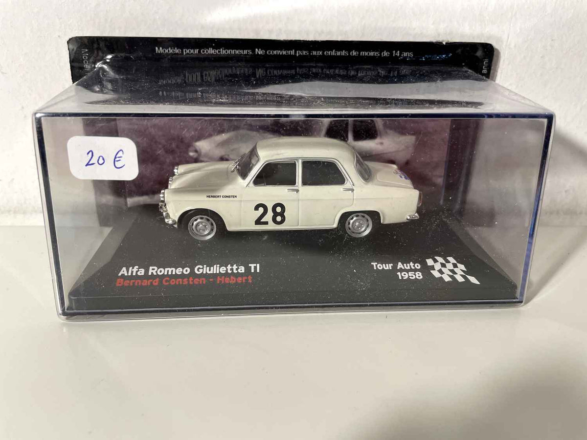 Alfa Roméo Giulietta TI blanc cassé numéro 28 - Tour auto de 1958